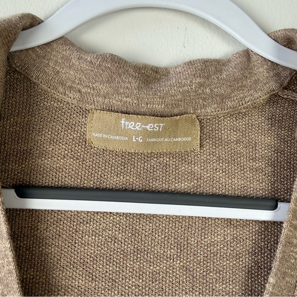 Free People Free-est Audrina Cotton-Linen Sweater Maci Dress Brown Sand - Picture 5 of 9